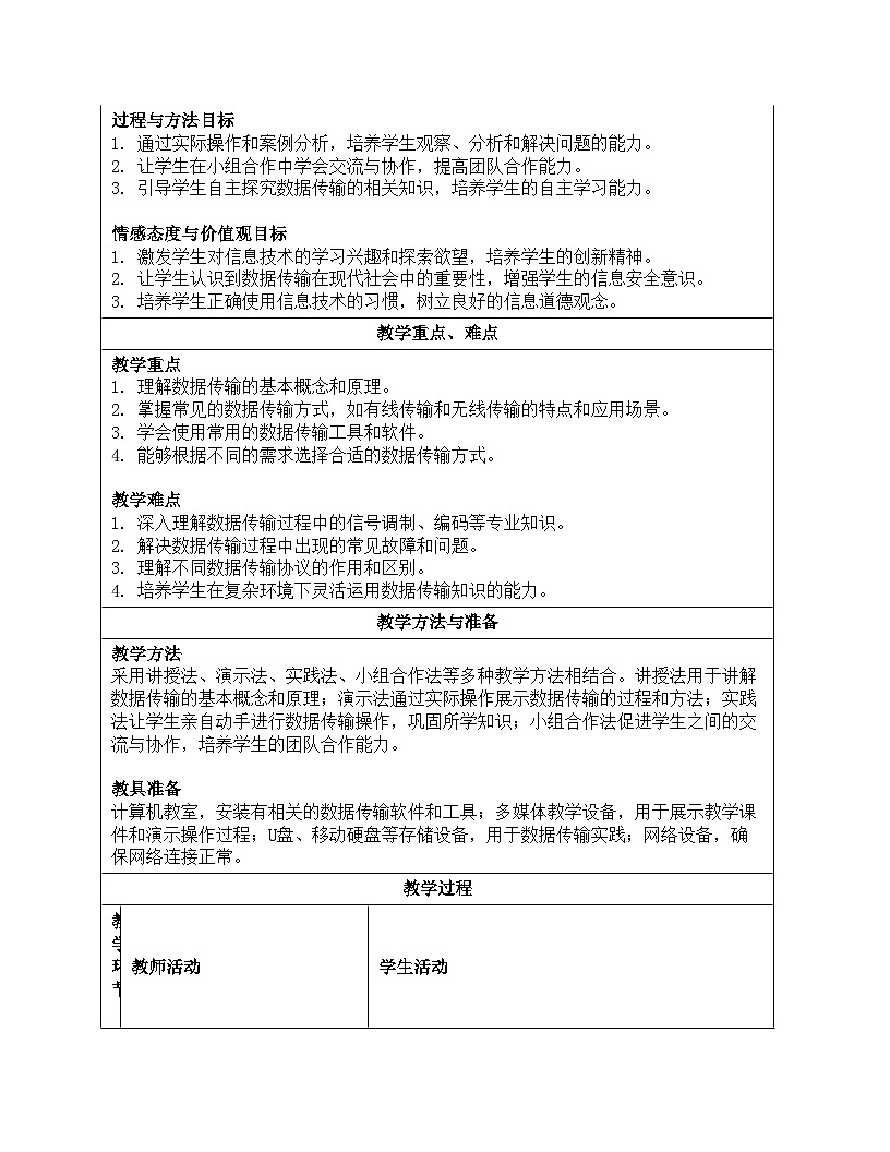 2.9《数据传输有新意》教案设计人教版（2024）信息科技七年级上册第2页