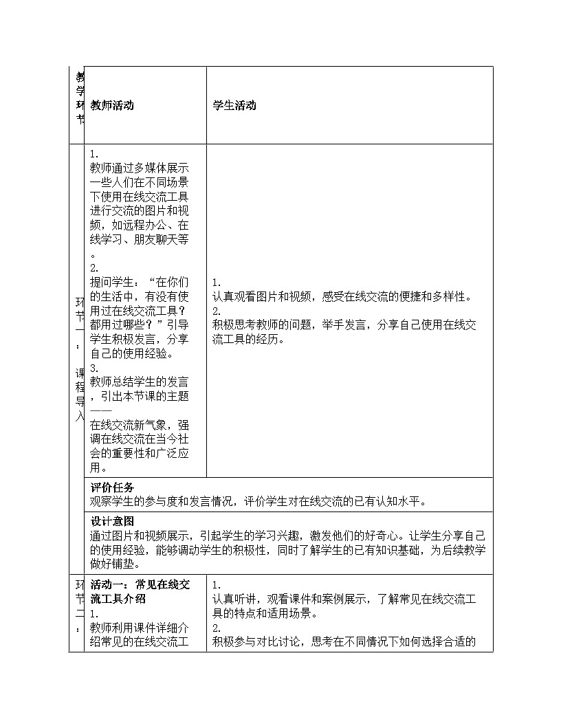 第24课 在线交流新气象 教学设计 人教版（2024）初中信息科技七年级全一册第3页