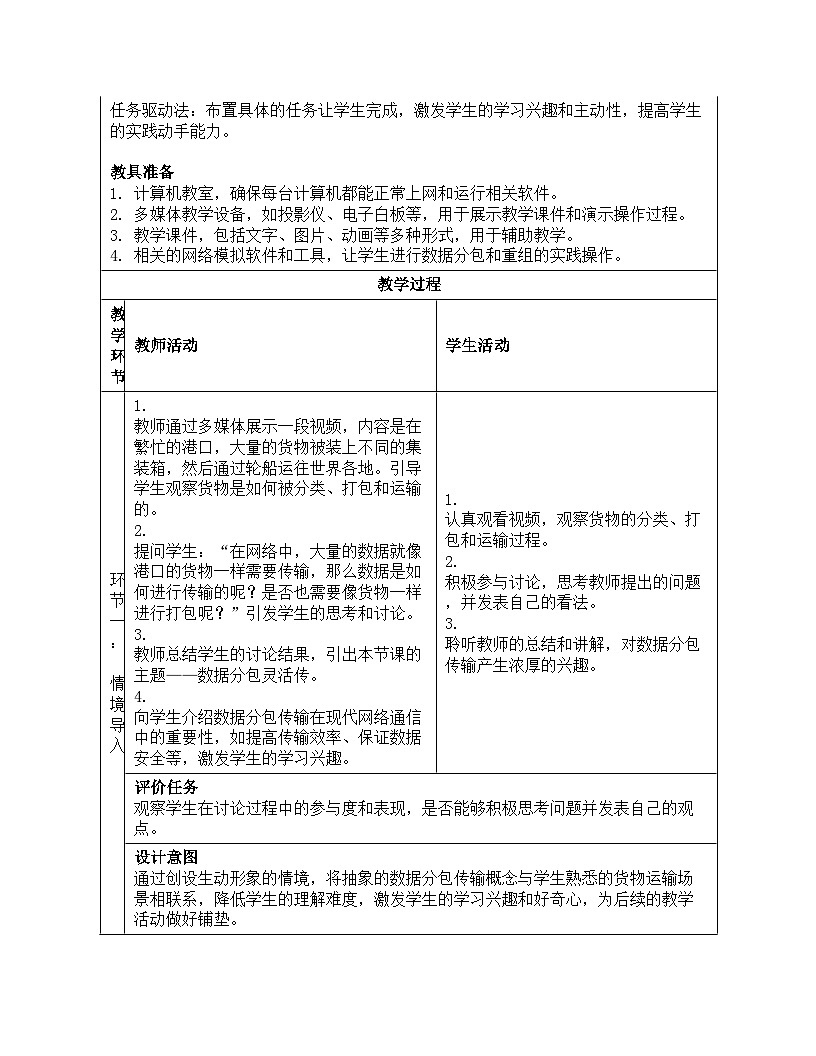 第4课《数据分包灵活传》教案设计人教版（2024）初中信息技术七年级全一册第3页