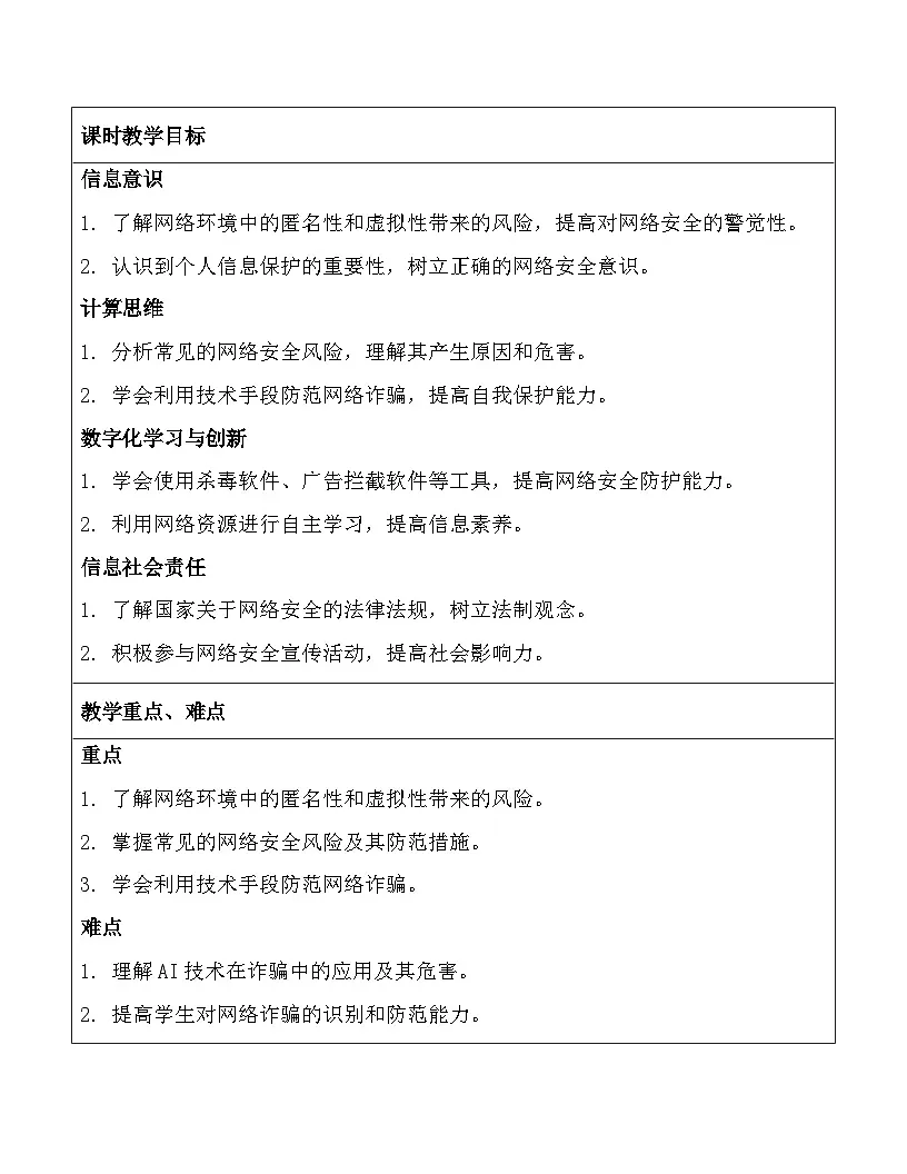 川教版（2024）七年级上册信息科技第三单元第二节保护个人信息安全教案第2页