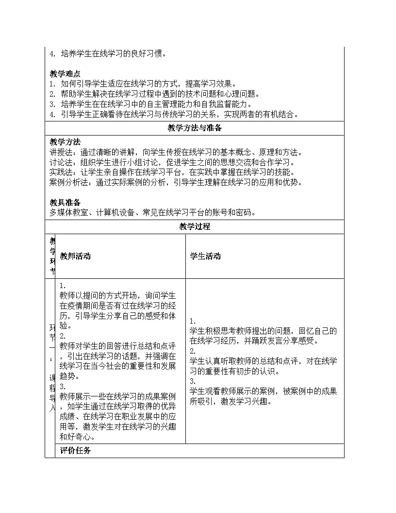 第22课《在线学习新变革》教学设计 人教版（2024）初中信息科技七年级全一册第2页