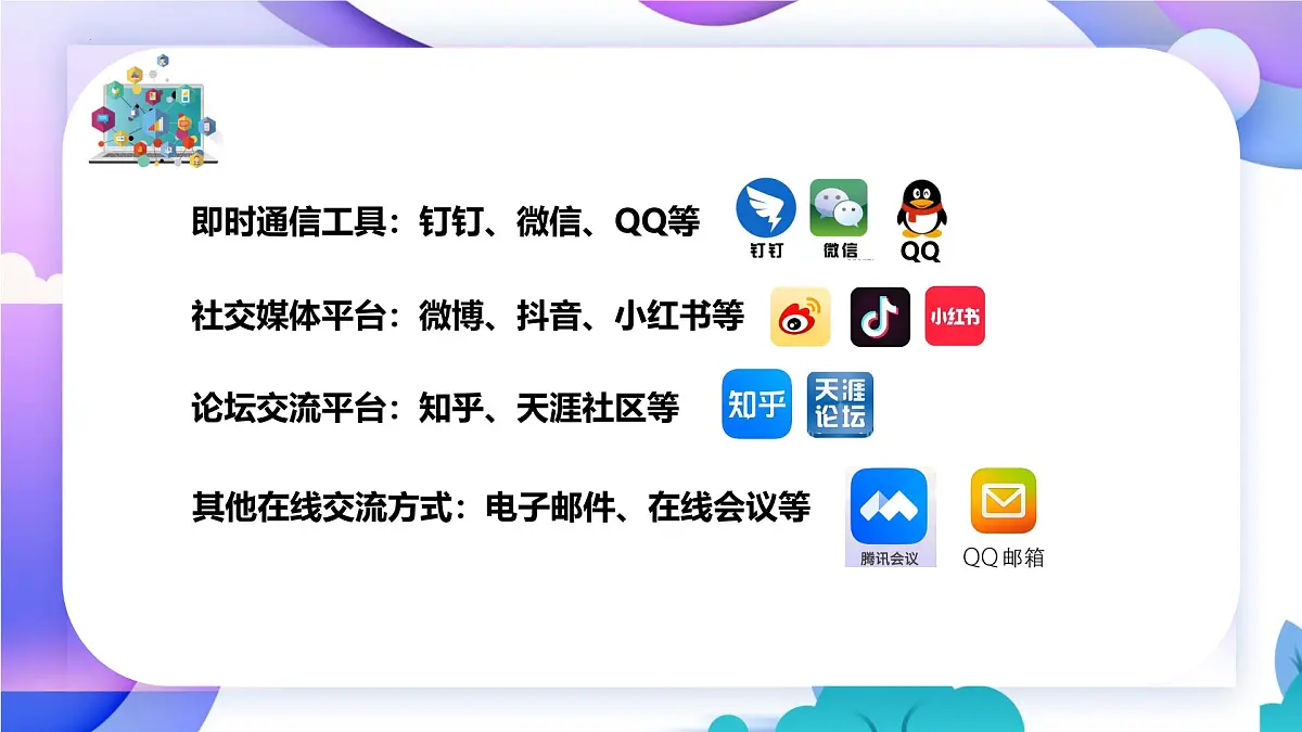 人教版信息科技七年级 5.24在线交流新气象 同步课件第5页