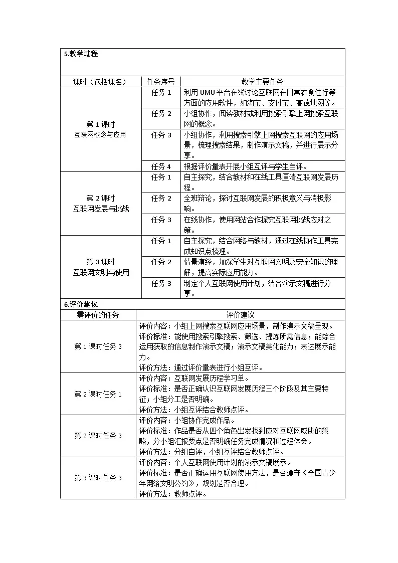 第1单元互联网应用与创新单元教学设计苏科版（2023）信息技术七年级上册（表格式）第3页