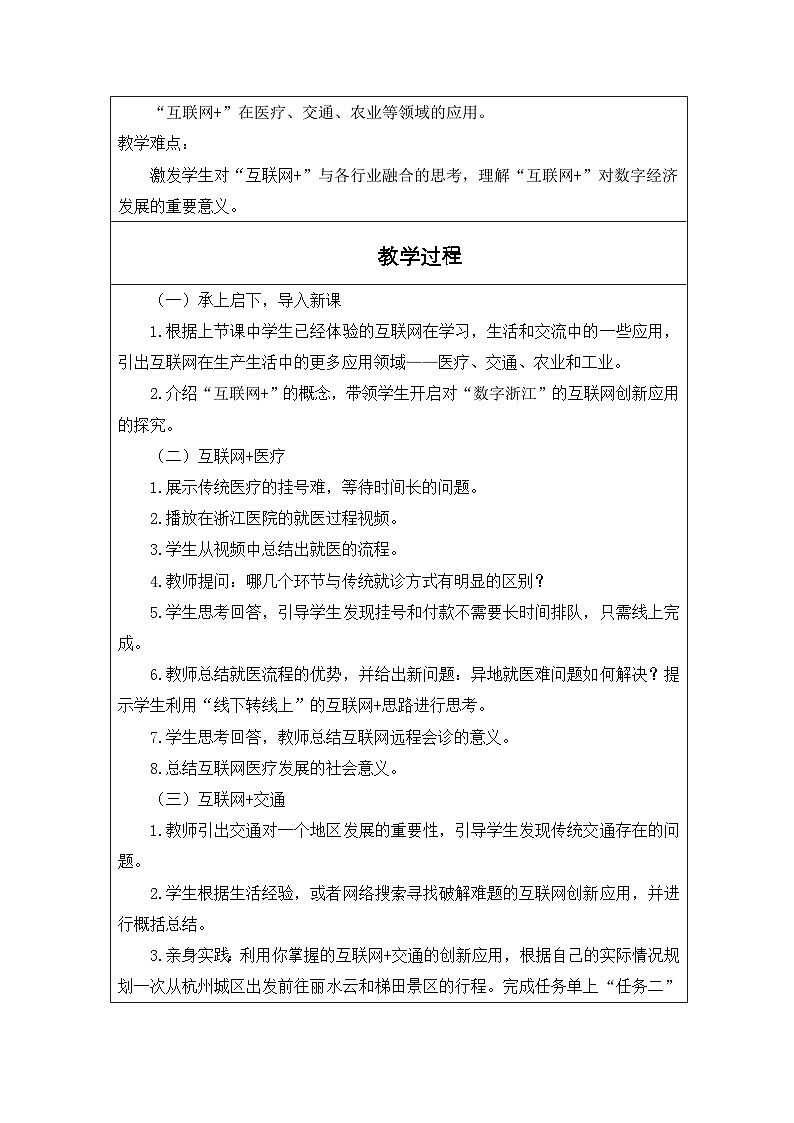 第4课 互联网创新发展 教学设计 2025-2026学年七年级上册信息技术浙教版第2页