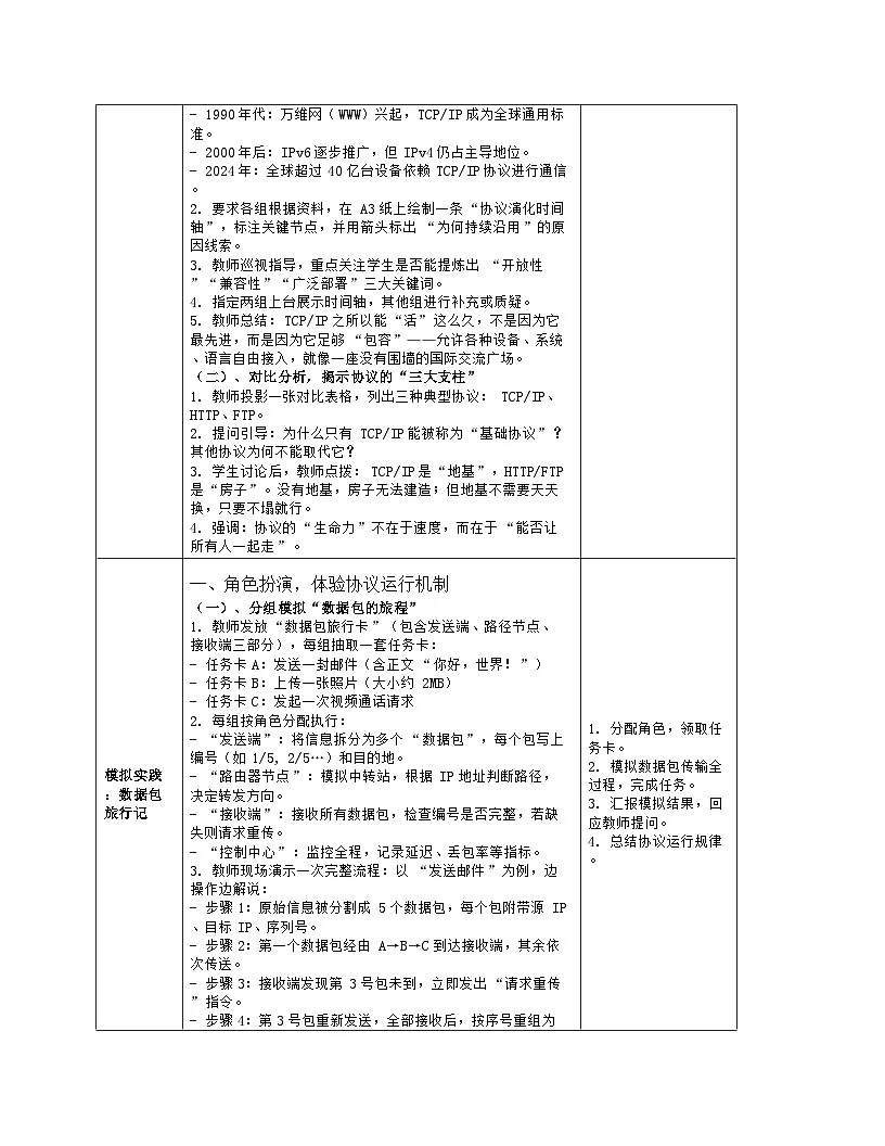 《第2单元 万物互联有协议：9 互联协议仍沿用》教学设计（表格版）-2025-2026学年人教版(2024)信息技术八年级全册第3页