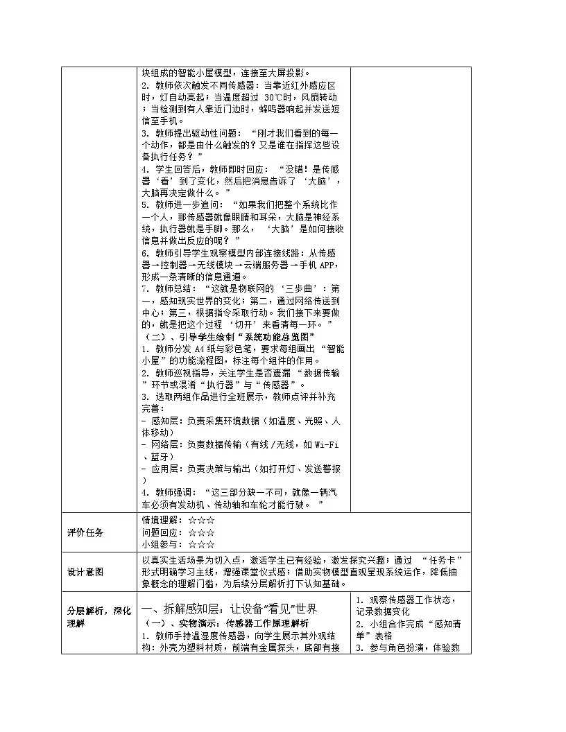 《第3单元 简单物联功能实践：11 物联功能细分解》教学设计（表格版）-2025-2026学年人教版(2024)信息技术八年级全册第3页