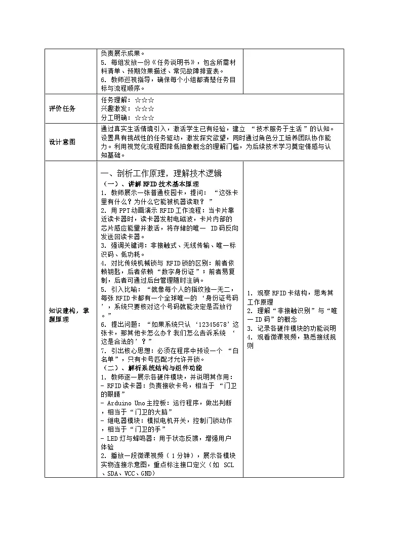 《第3单元 简单物联功能实践：12 刷卡开锁易实现》教学设计（表格版）-2025-2026学年人教版(2024)信息技术八年级全册第3页