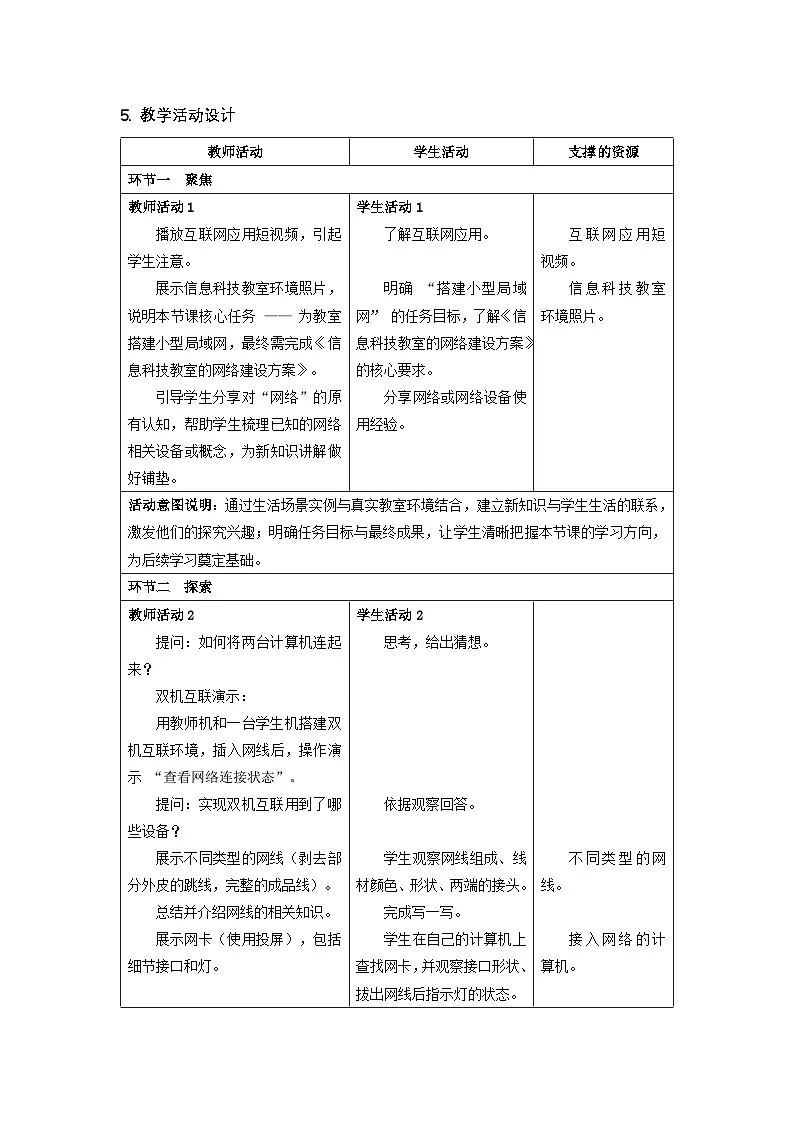 2.1 搭建小型局域网 教学设计-2025-2026学年七年级上《信息科技》（教科版）第2页