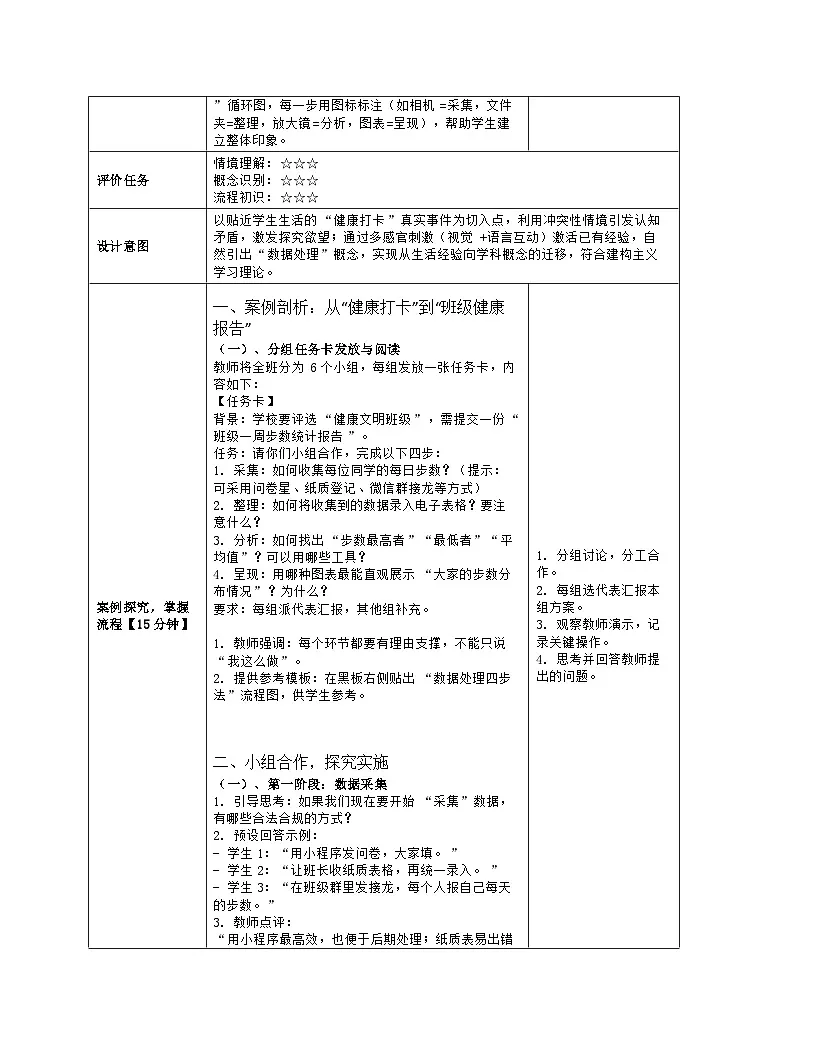 《9 常见的数据处理过程》教学设计（表格版）-2025-2026学年河大版（2024）信息科技七年级全一册第3页