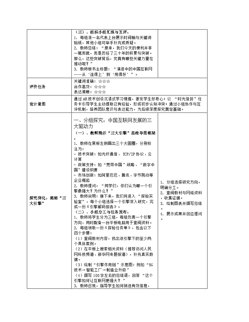 《第一单元 认识互联网：2 演进中的中国互联网》教学设计（表格版）-2025-2026学年浙教版（2023）信息技术七年级上册第3页