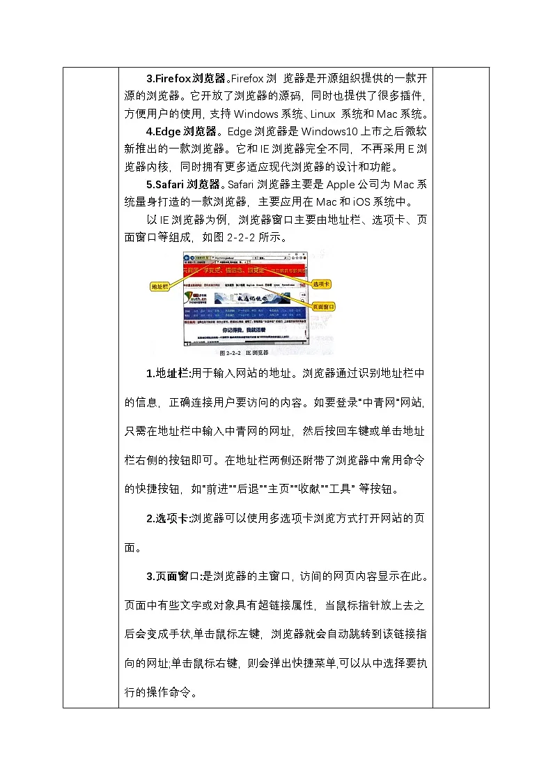 第二单元 第二节 浏览器的基本操作 教学设计-2024-2025学年度甘教版（2022）初中信息技术七年级上册第2页