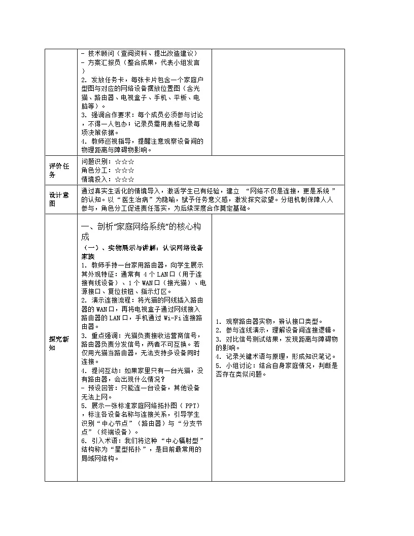 《第一单元 改造家庭网络系统：2 改造家庭网络》教学设计（表格版）-2025-2026学年川教版(2024)信息技术七年级上册第3页