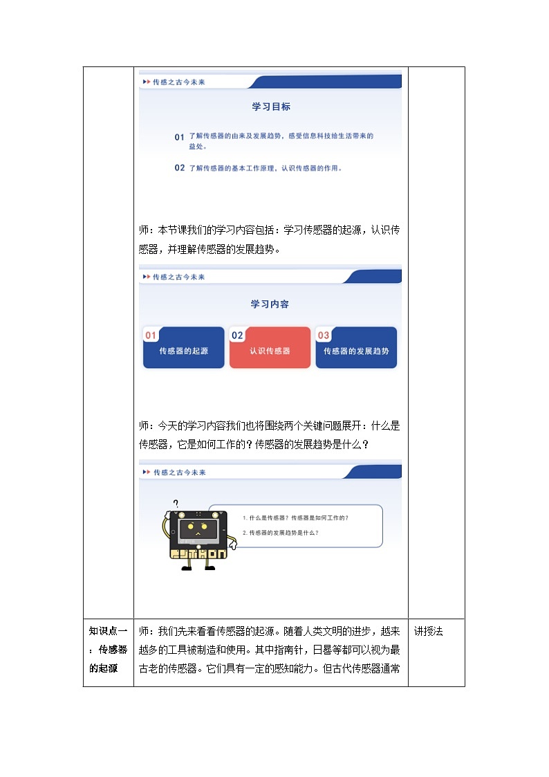 人教版（2024）八年级全一册信息科技第2课《传感之古今未来》教案第3页