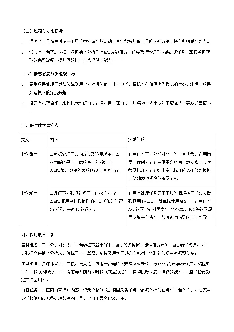 人教版（2024）八年级全一册信息科技第18课《数据分析与处理》教案第2页