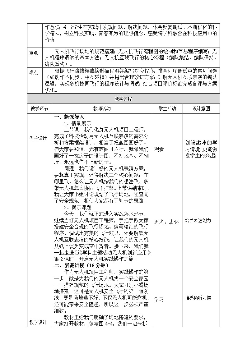 【核心素养目标】八年级下册信息技术第四单元《跨学科主题活动 无人机创新应用 》第2课时 川教版2024 教案第2页