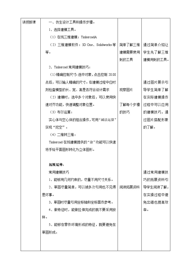 浙教版劳技九年级第一单元第三课《仿生设计制作与优化》教案第2页