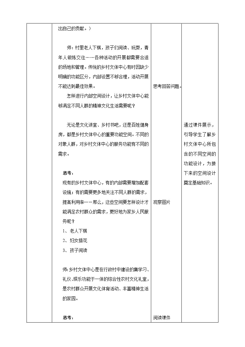 浙教版劳技九年级项目三任务一《乡村文体中心的探究》教案第2页