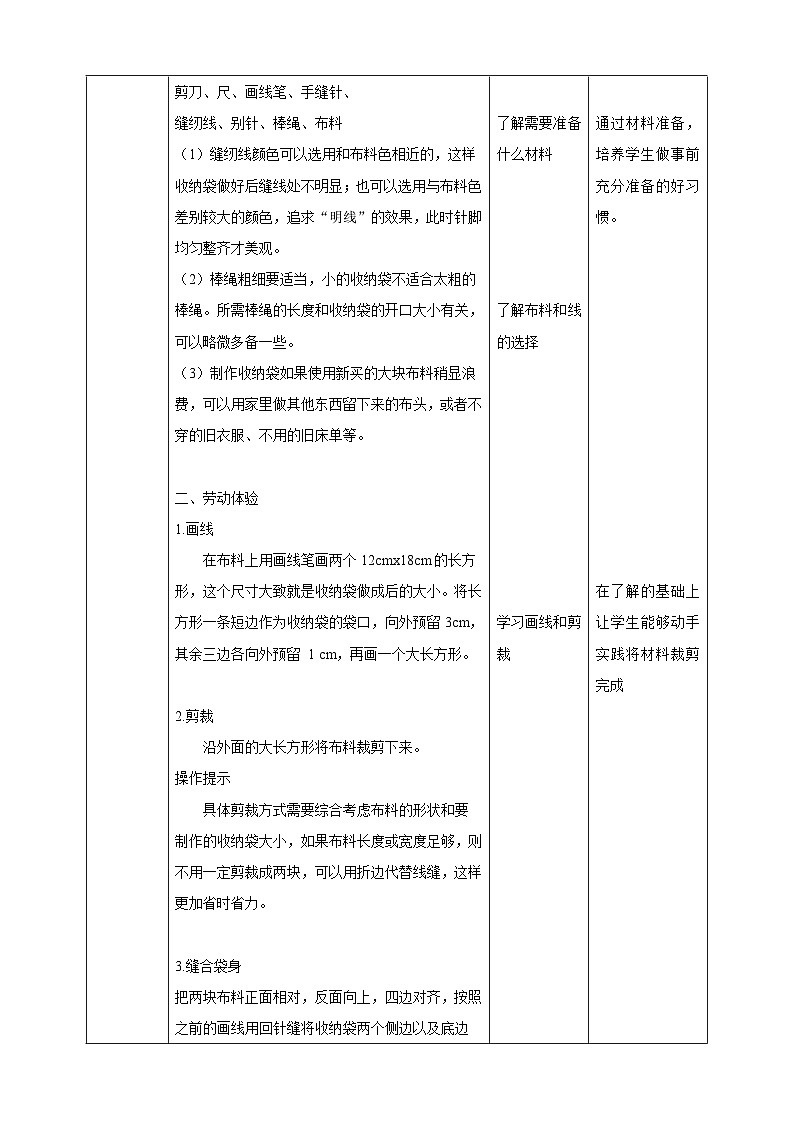 【核心素养目标】人教版七下劳技  项目一《缝制收纳袋》课件+教案03