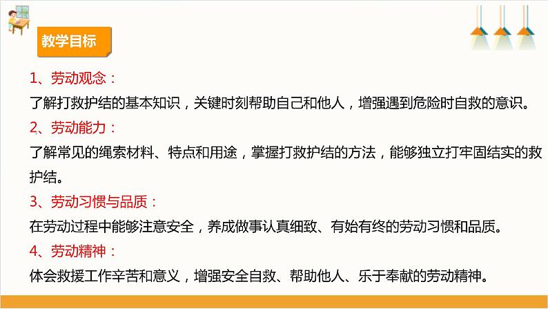 【核心素养目标】人教版《劳动教育》七上 劳动项目四《打救护结》 课件第2页