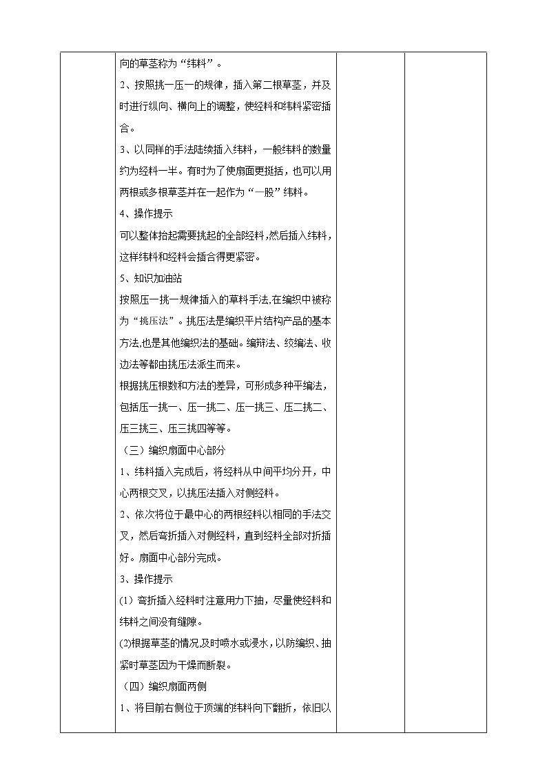 【核心素养目标】人教版《劳动教育》七上 劳动项目五《草编扇子》教案第3页