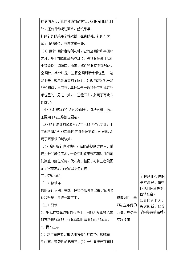 【核心素养目标】人教版七上劳技  项目七《手缝布偶》课件＋教案+素材03