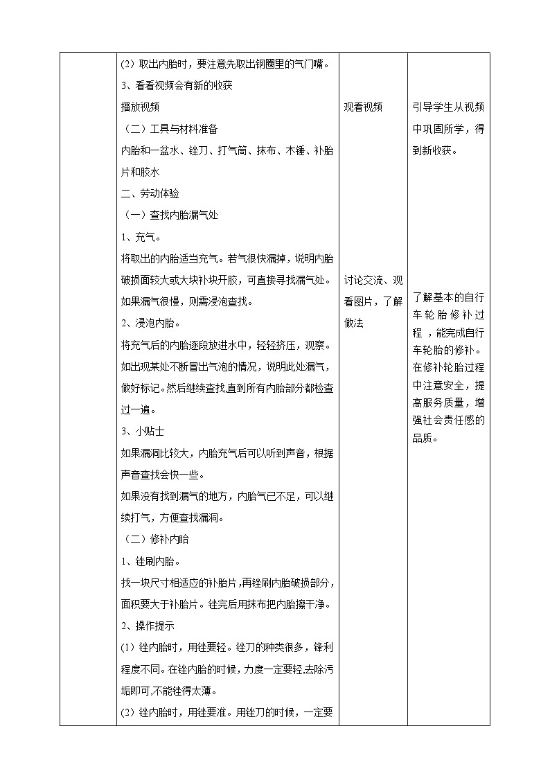 【核心素养目标】人教版八上劳技  项目七《修补自行车轮胎》课件＋教案+素材02