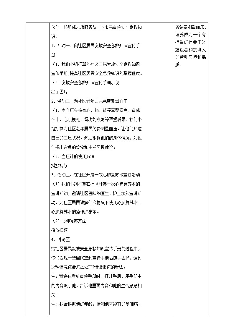 【广州版】初中综合实践活动《劳动》八年级下册 主题二 安全急救广宣传（第二课时） 教学设计第3页