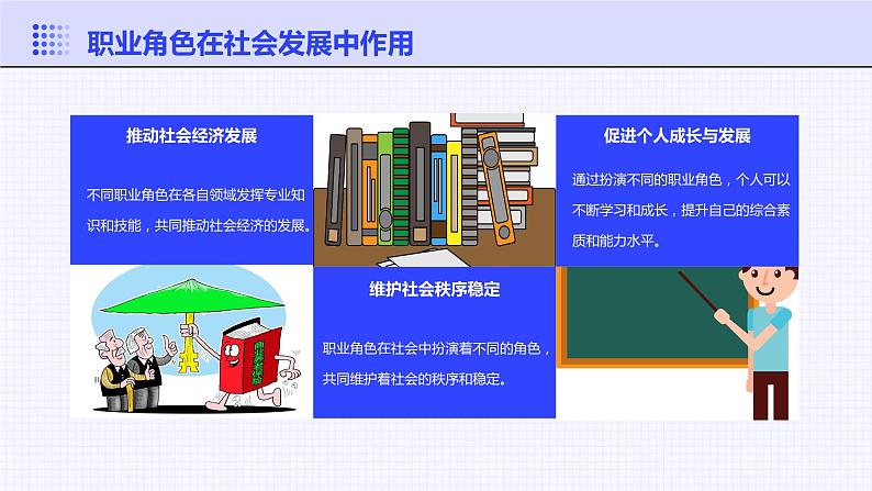 浙教版八年级下册劳动技术 项目四 任务二 职业角色我体验 课件第6页