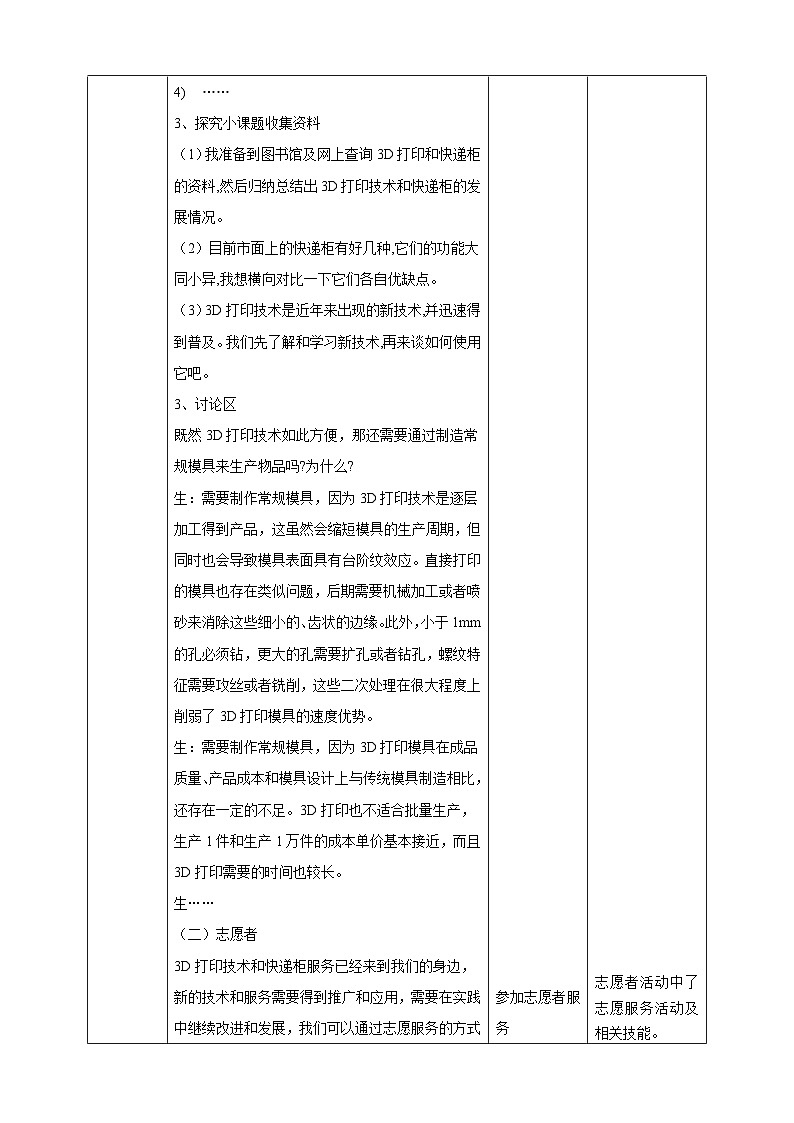 【广州版】初中综合实践活动《劳动》九年级全一册  主题五  3D打印快递柜（第二课时） 教学设计第2页