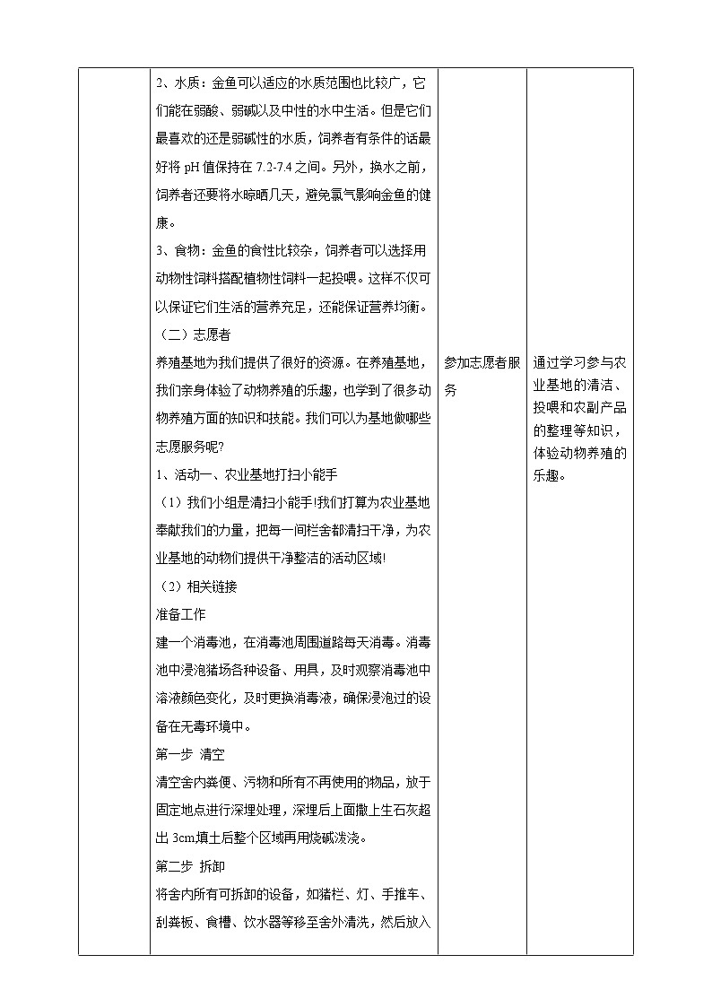 广州版综合实践活动九年级下册  主题三 《动物养殖快乐多》（第二课时） 教学设计第3页