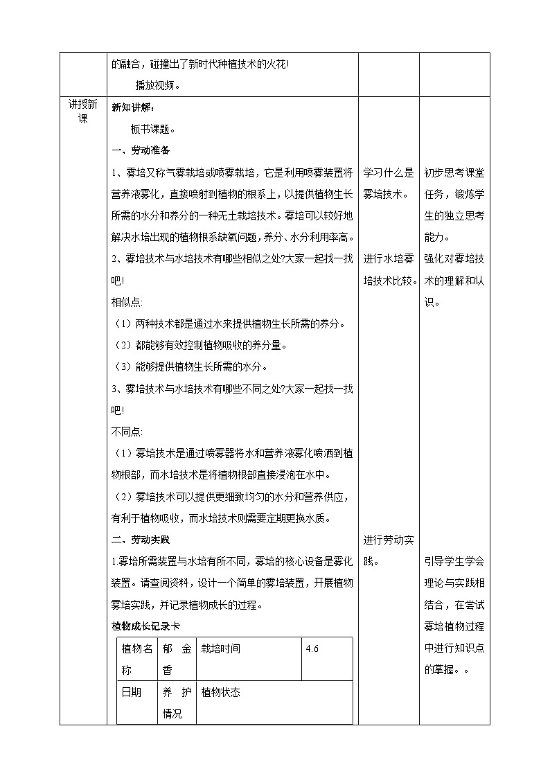 【湘人版劳动实践】七年级下册任务三项目3、植物雾培养护第2页
