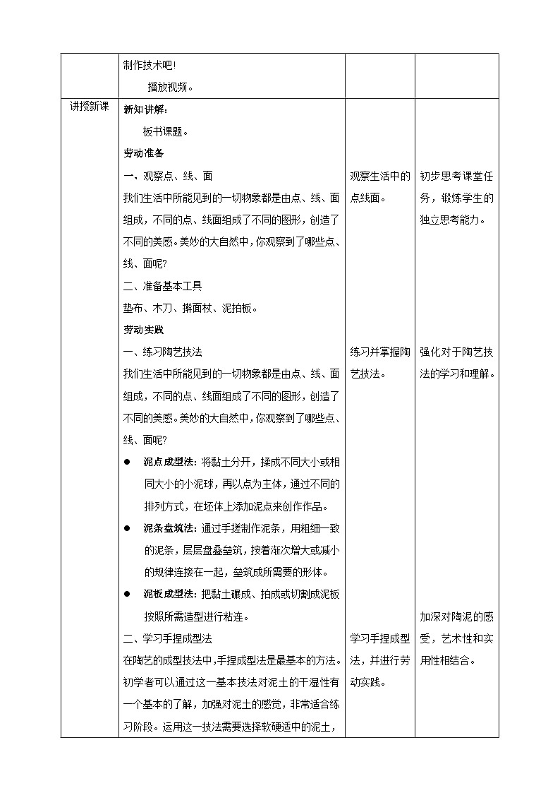 【湘人版劳动实践】七年级下册任务四项目2《学习陶艺技法》第2页