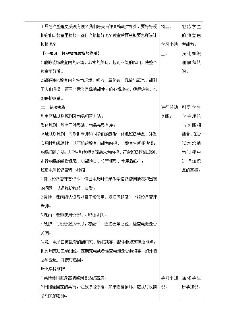 【湘人版劳动实践】九年级下册第一单元第二课《维护教室物品》第2页
