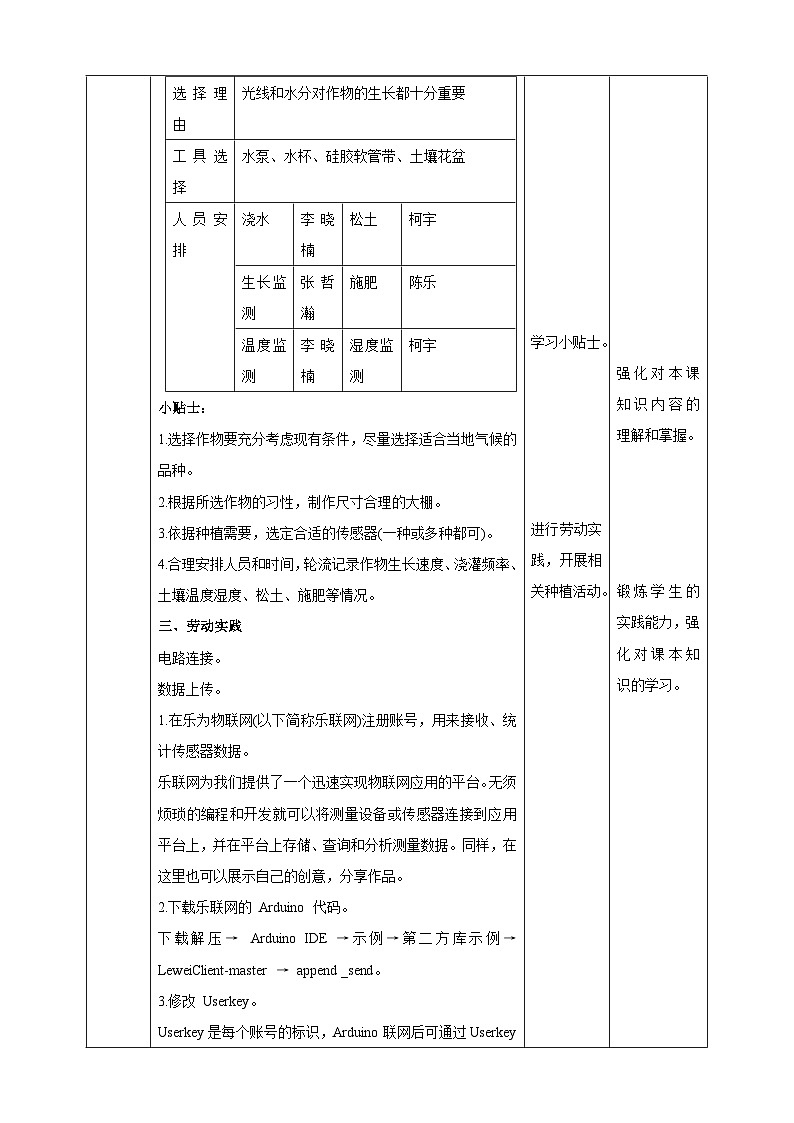 【湘人版劳动实践】九年级下册任务三项目3《体验物联网种植》第3页