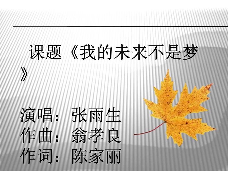 人教版音乐八年级上册：我的未来不是梦 课件02