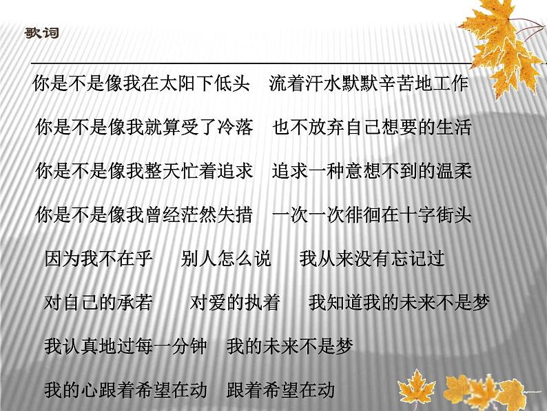 人教版音乐八年级上册：我的未来不是梦 课件05