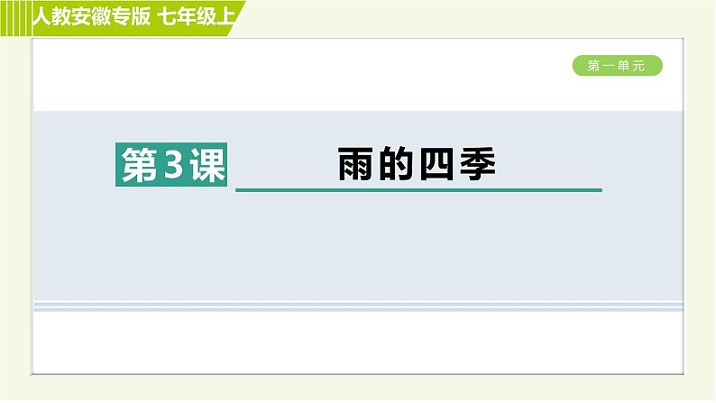 部编版七年级上册语文习题课件 第1单元3. 雨的四季01