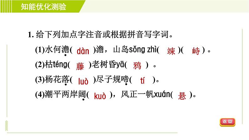 部编版七年级上册语文习题课件 第1单元4. 古代诗歌四首第5页