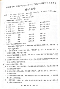 2021年四川德阳中考语文真题（图片版）