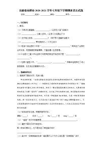 安徽省合肥市2020-2021学年七年级下学期期末语文试题（word版 含答案）