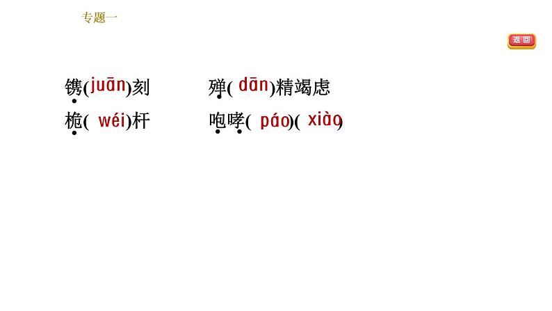 部编版八年级上册语文习题课件 期末专题训练 1.专题一：语段基础综合（含单元字词梳理）第5页