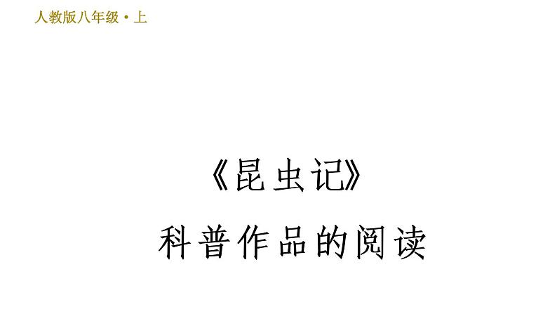 部编版八年级上册语文习题课件 第5单元 名著导读《昆虫记》科普作品的阅读01