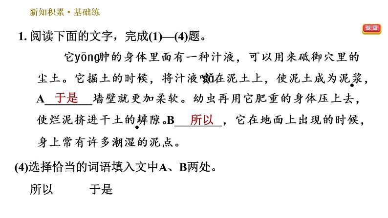 部编版八年级上册语文习题课件 第5单元 20 蝉第7页