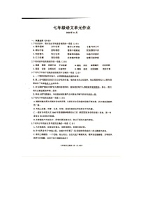 山东省临沂市沂水县2020-2021学年七年级上学期期中考试（单元作业）语文试题（图片版）