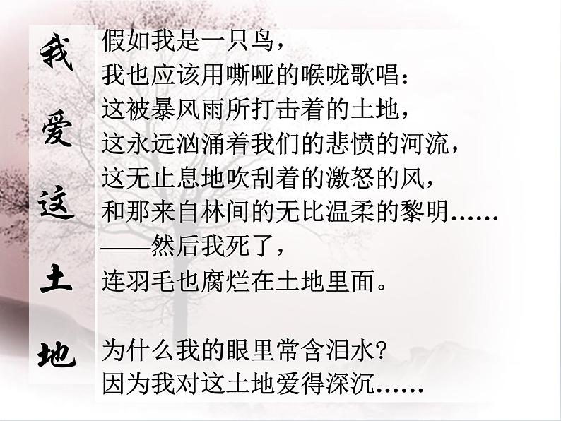 人教部编版九年级上册《我爱这土地》课件06
