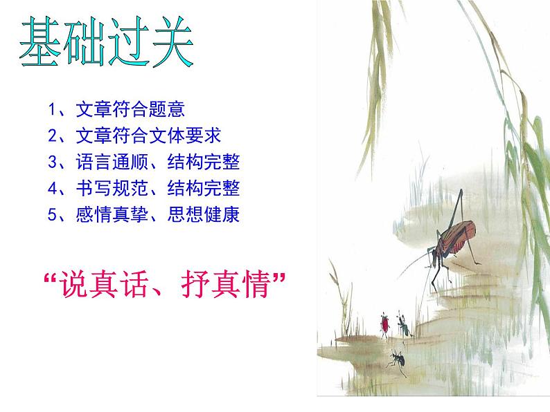 说真话 抒真情作文讲评课件PPT03