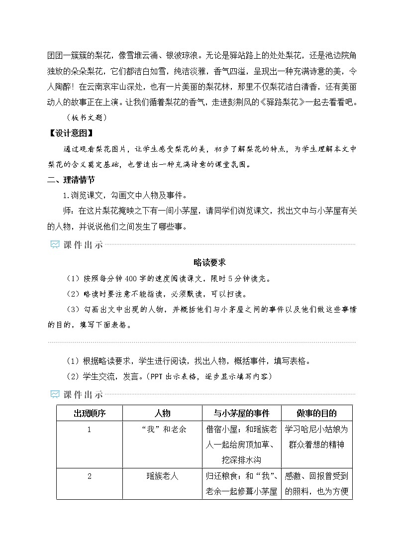 部编版七年级下册语文 15 驿路梨花 教案第2页