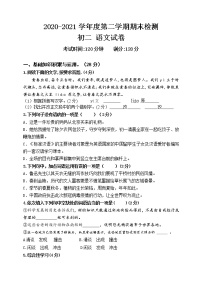 黑龙江省大庆市肇州县（五四学制）2020-2021学年七年级下学期期末考试语文试题（word版 含答案）