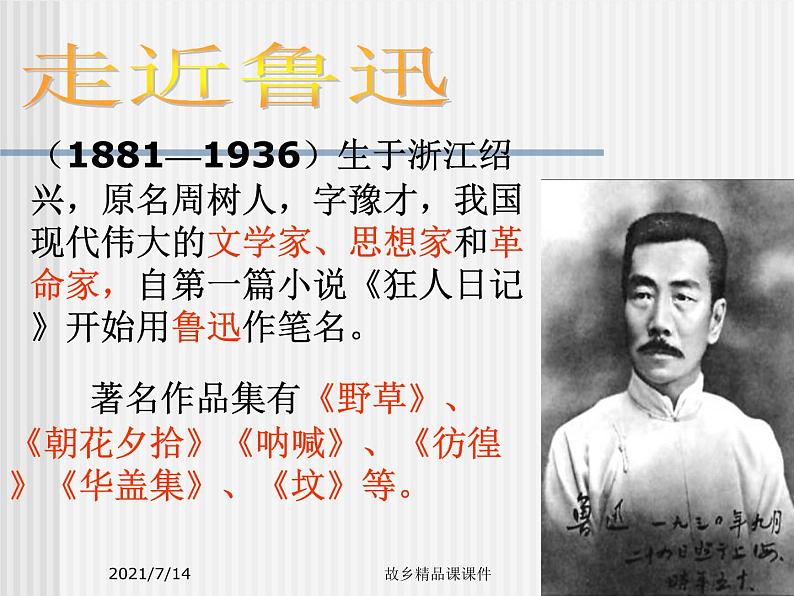 九上故乡课件第2页