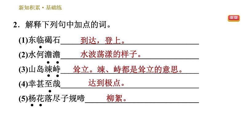 部编版七年级上册语文习题课件 第1单元 4 古代诗歌四首05